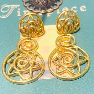 Vintage Gold Celtic-Inspired Earrings